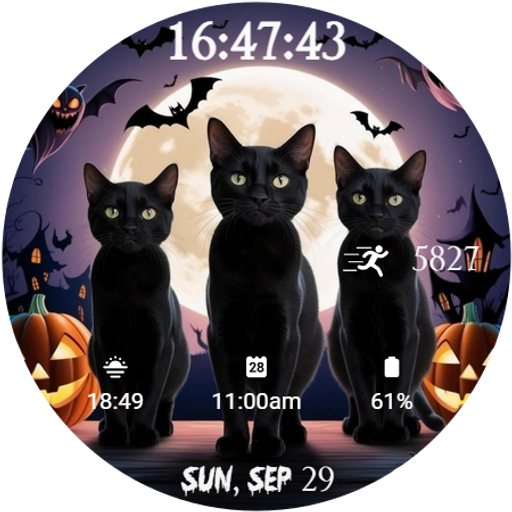 Black Cat Halloween Watch Face