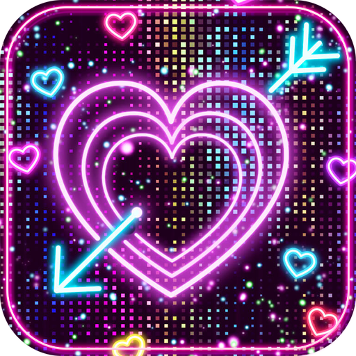 Neon love hearts livewallpaper