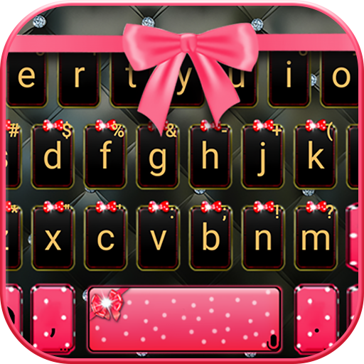 Girly Pink Bow Keyboard Theme