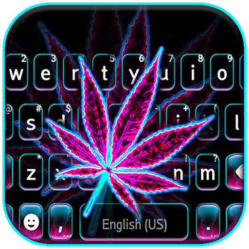 Pink Neon Weed Keyboard Backgr