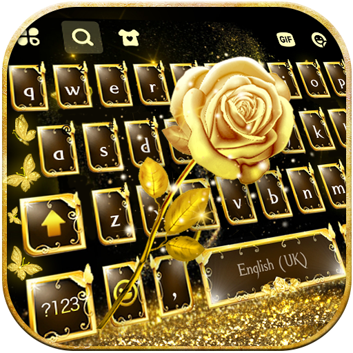Gold Rose Butterfly Keyboard B