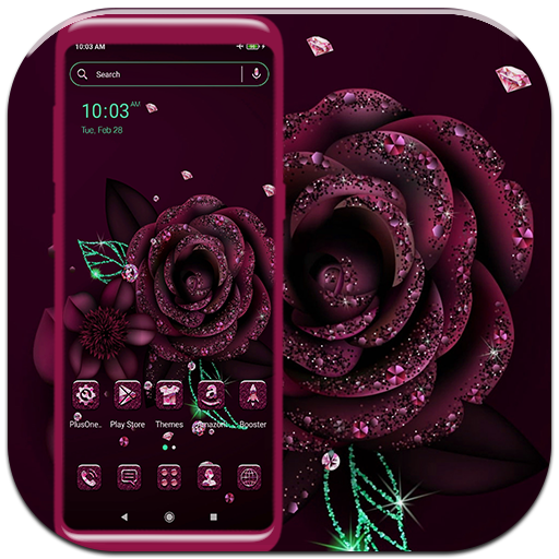 Giltter Rose Launcher Theme