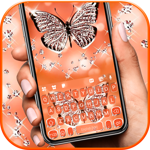 Diamond Butterfly Keyboard Bac