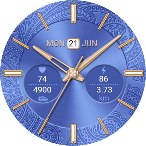 Golden Blue Watch Face