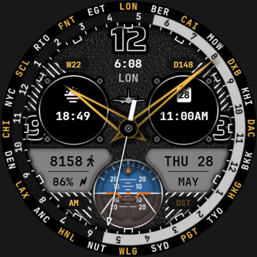 World Time Watch Face 049