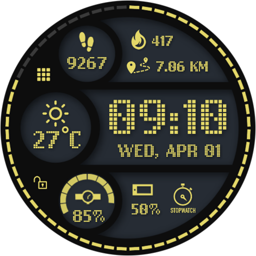 Sporty Digital Watch Face