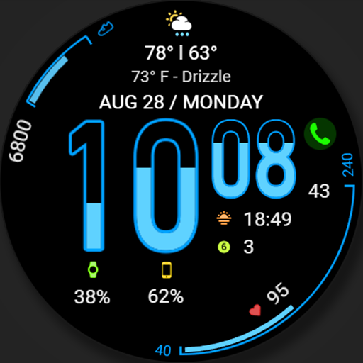 WFP 107 Hourglass watch face