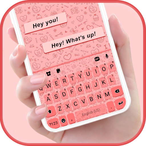 Pink Doodle SMS Keyboard Backg