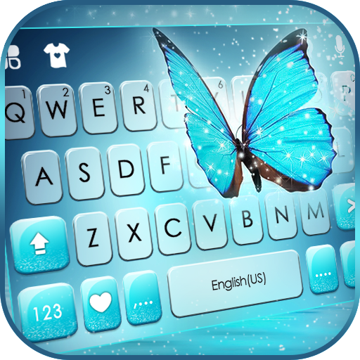 Shine Blue Butterfly Keyboard 