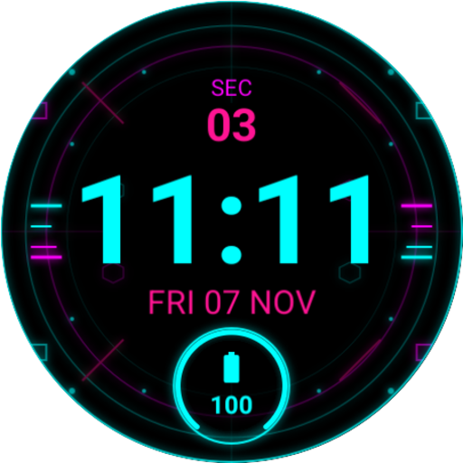 Digital Neon Watch Face
