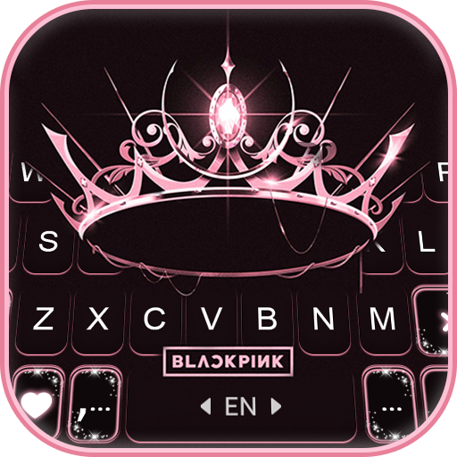 Black Pink Tiara Keyboard Back