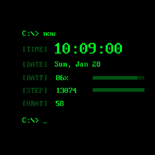 DOS Style Watch face