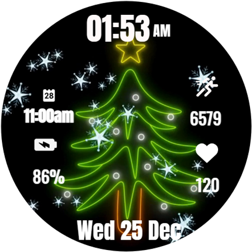 Animated Neon Christmas Tree