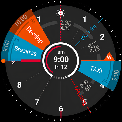 Sectograph planner watch face