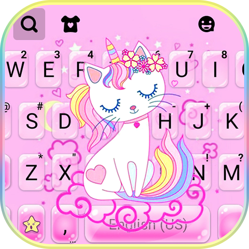 Pink Cat Unicorn Keyboard Back
