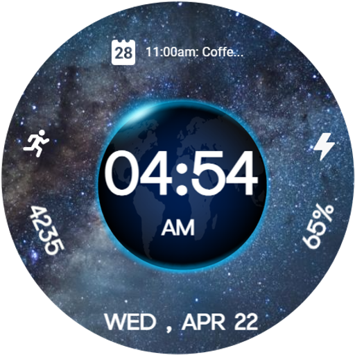 3D Earth Parallax Watch Face