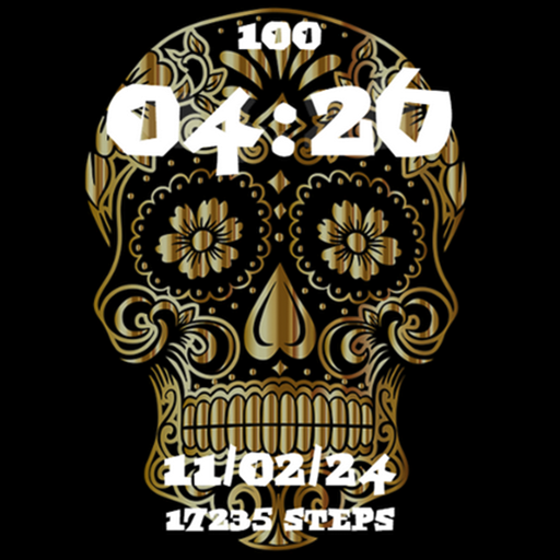 Gold Sugar Skull Floral Watch