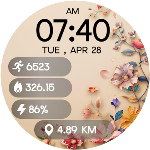 Floral Pastel DigitalWatchFace