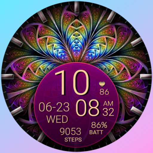 PW53 Digital Flower Watch Face