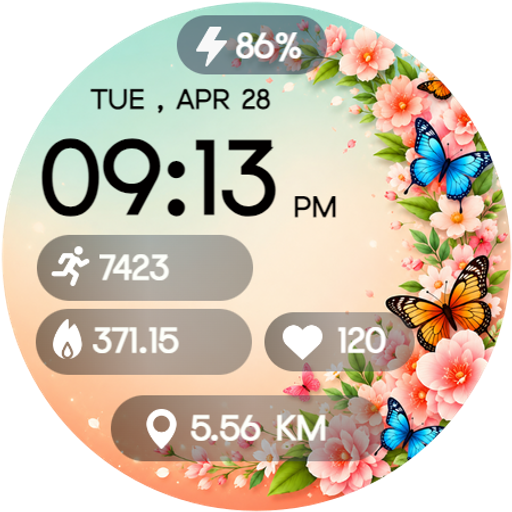 Floral Butterfly Digital Watch